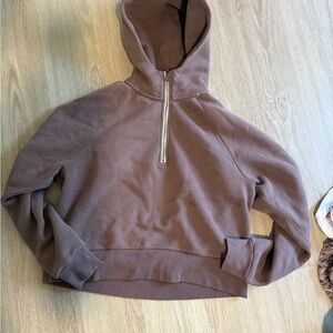 Viori Half-Zip Hooded Sweatshirt - Brown